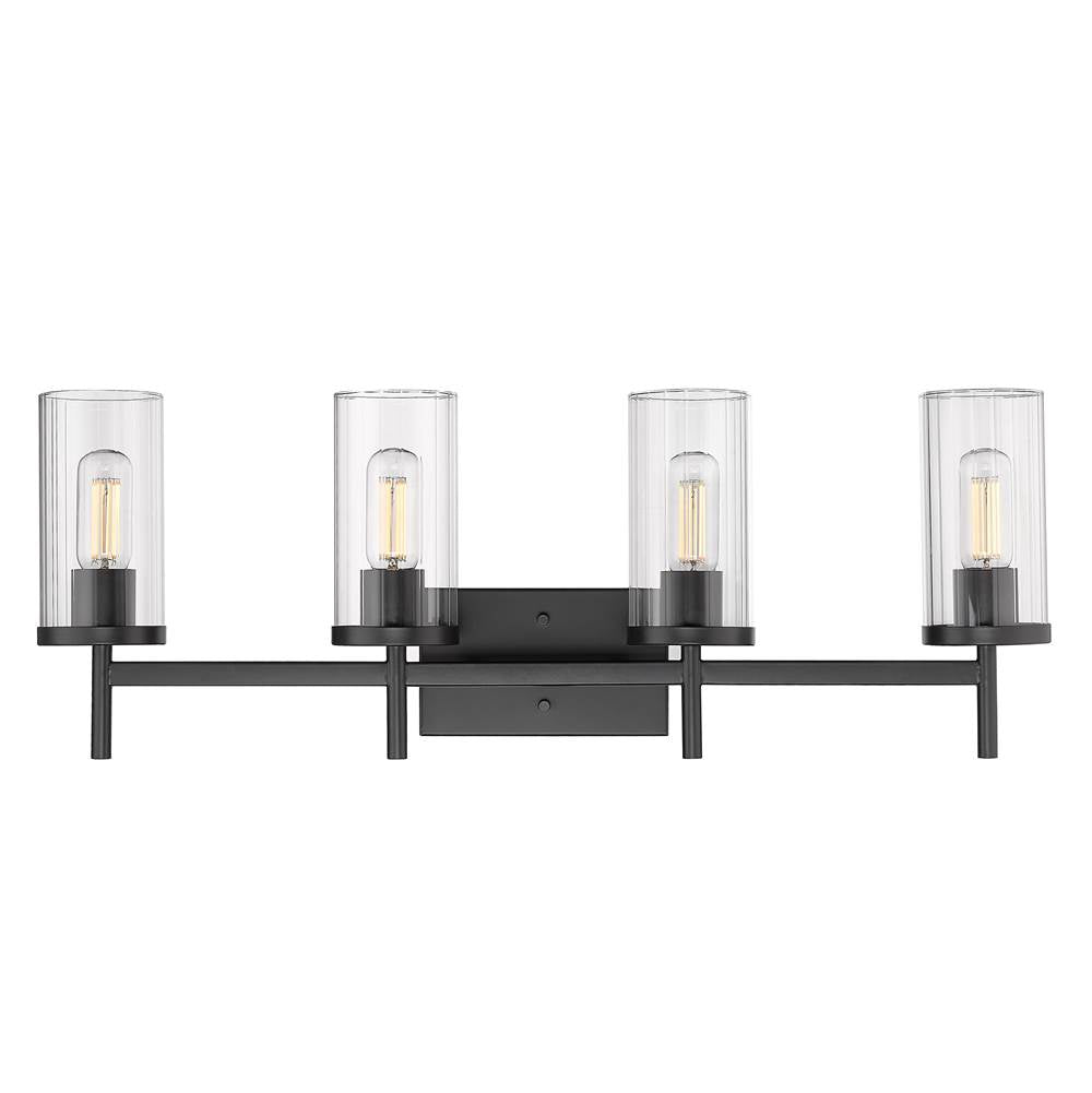 Golden Lighting Winslett Golden Lighting Winslett 4-light Vanity In Matte Black