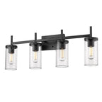 Golden Lighting 7011-BA4 BLK-CLR Matte Black Golden Lighting Winslett 4-light Vanity In Matte Black Image 2
