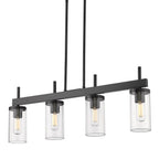 Golden Lighting 7011-LP BLK-CLR Matte Black Golden Lighting Winslett 4-light Island Light In Matte Black Image 1