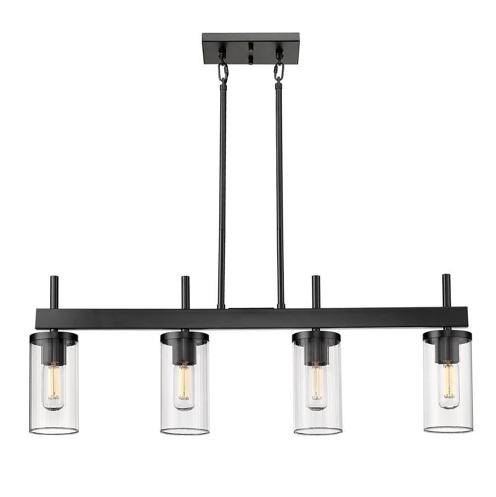 Golden Lighting Winslett Golden Lighting Winslett 4-light Island Light In Matte Black