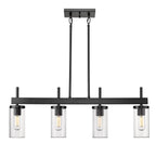 Golden Lighting 7011-LP BLK-CLR Matte Black Golden Lighting Winslett 4-light Island Light In Matte Black Image 3