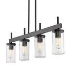 Golden Lighting 7011-LP BLK-CLR Matte Black Golden Lighting Winslett 4-light Island Light In Matte Black Image 2