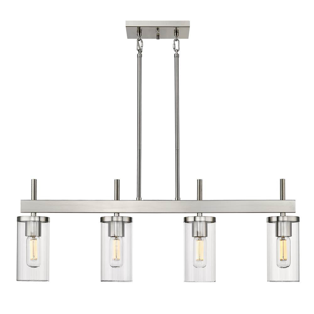 Golden Lighting 7011-LP PW-CLR Pewter Golden Lighting Winslett 4-light Island Light In Pewter Image 3