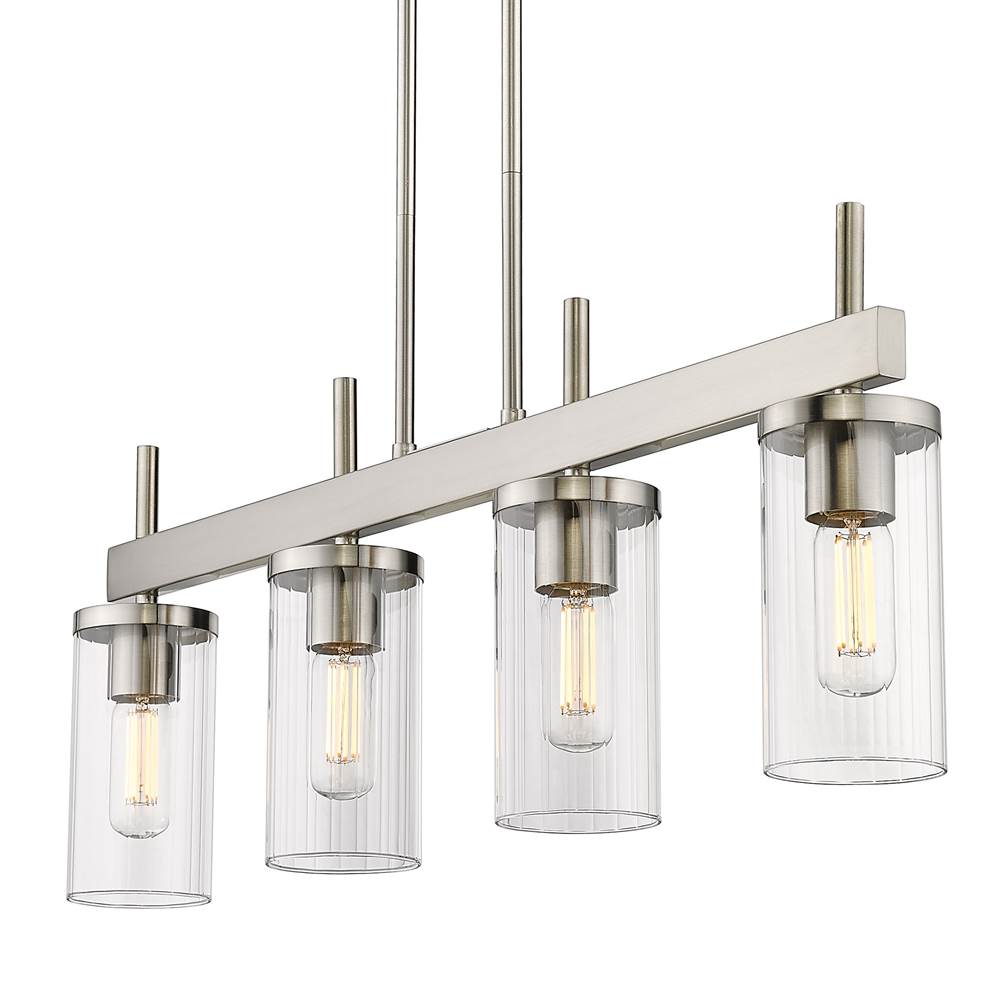 Golden Lighting 7011-LP PW-CLR Pewter Golden Lighting Winslett 4-light Island Light In Pewter Image 2
