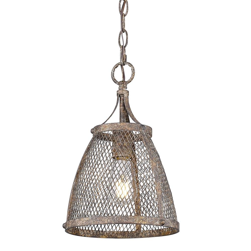 Golden Lighting 7019-M1L PR Pebbled Rust Wry Lighting Calgary 1-light Pendant In Pebbled Rust Image 1