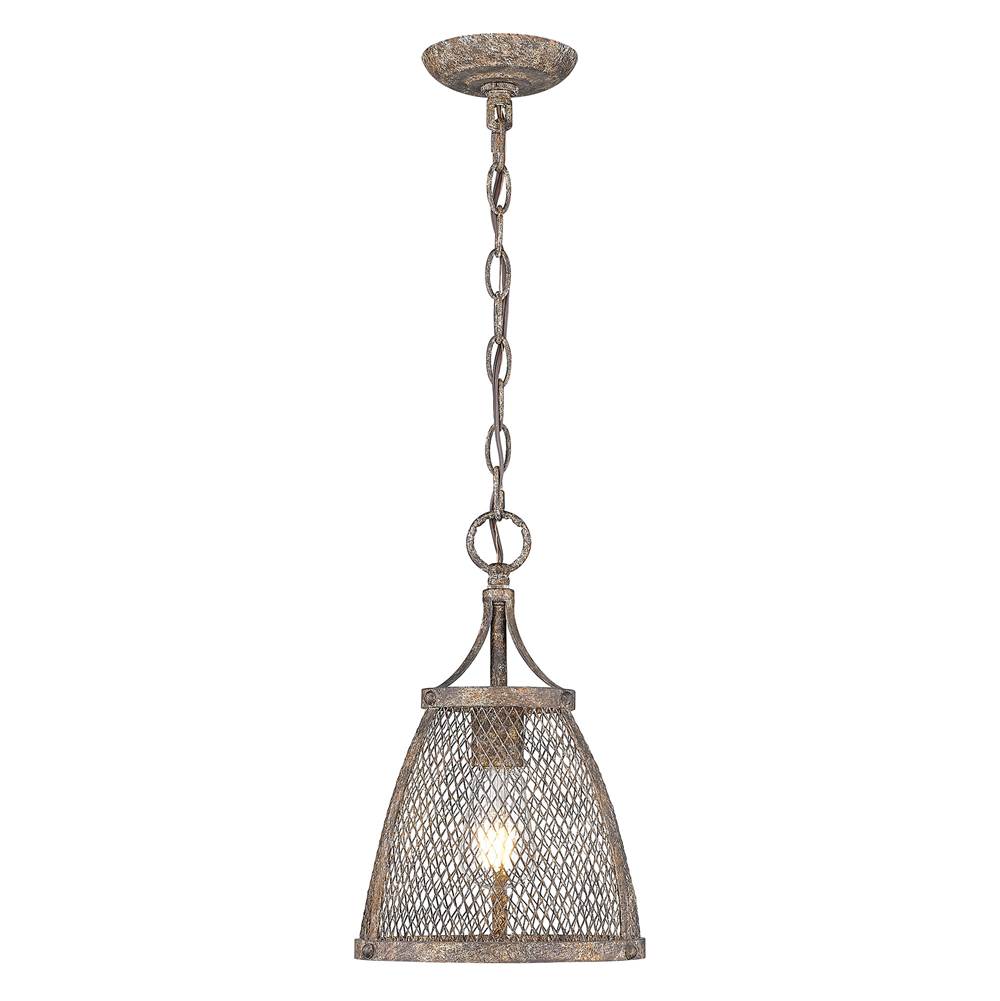 Golden Lighting Calgary Wry Lighting Calgary 1-light Pendant In Pebbled Rust