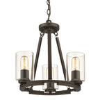 Golden Lighting 7041-SF BLK-CLR Matte Black Wry Lighting Monroe 3-light Semi-flush In Matte Black Image 3