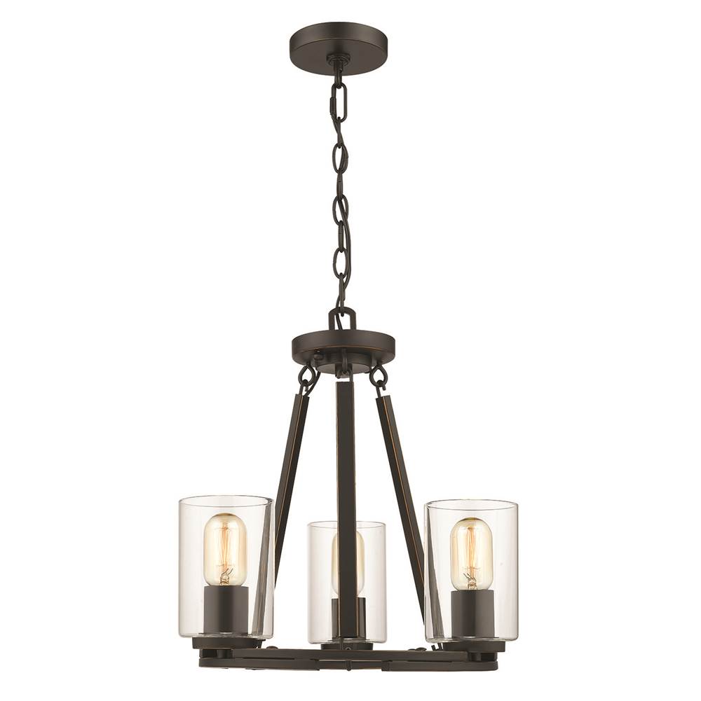 Golden Lighting 7041-SF BLK-CLR Matte Black Wry Lighting Monroe 3-light Semi-flush In Matte Black Image 2