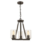 Golden Lighting 7041-SF BLK-CLR Matte Black Wry Lighting Monroe 3-light Semi-flush In Matte Black Image 2