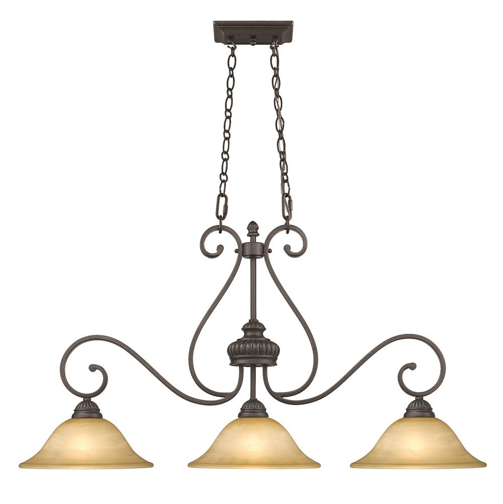 Golden Lighting 7116-10 LC Leather Crackle Wry Lighting Mayfair 3-light Pendant In Leather Crackle Image 4