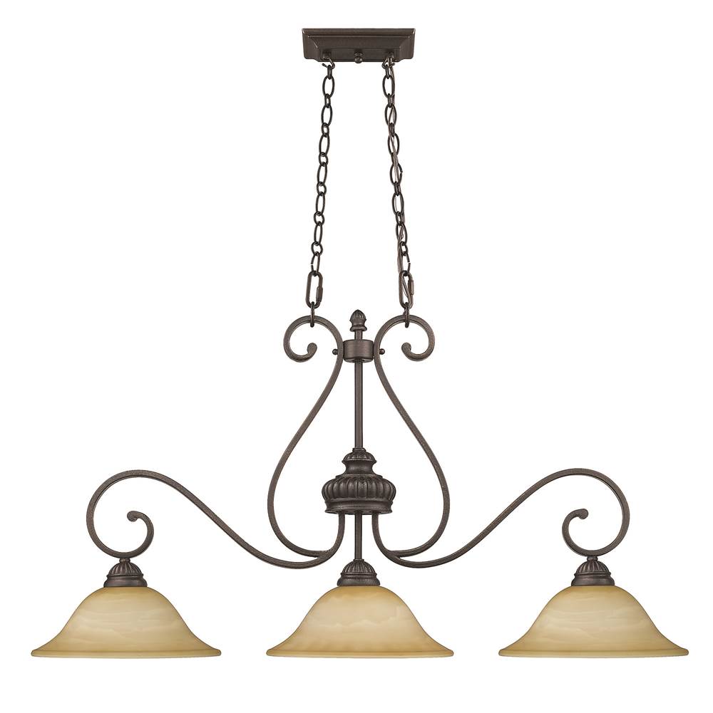 Golden Lighting 7116-10 LC Leather Crackle Wry Lighting Mayfair 3-light Pendant In Leather Crackle Image 3