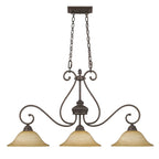 Golden Lighting 7116-10 LC Leather Crackle Wry Lighting Mayfair 3-light Pendant In Leather Crackle Image 3