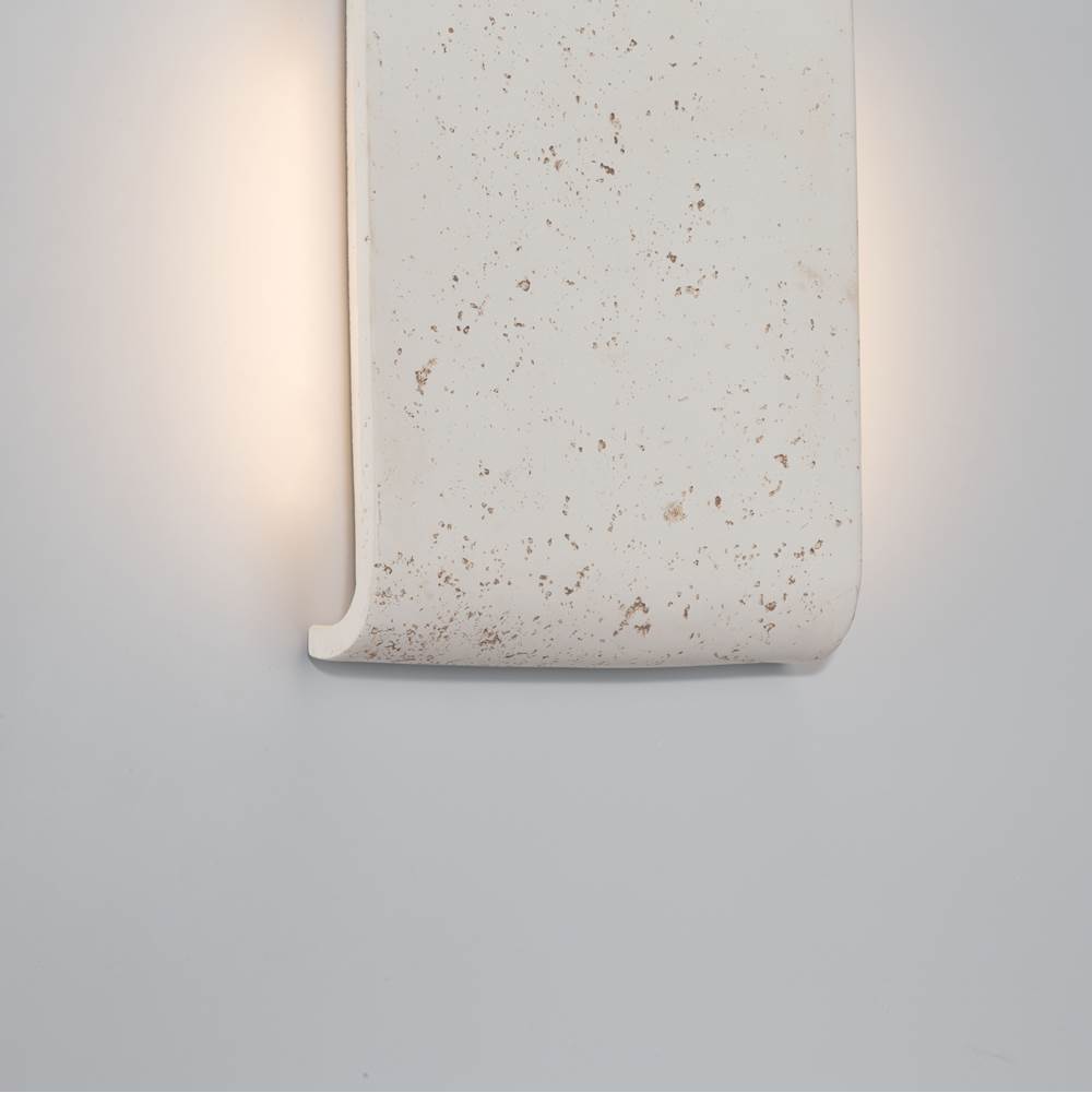 Golden Lighting 7280-OWL9 WT White Travertine Golden Lighting Stela Integrated Led 9in Outdoor Wall In White Travertine Image 4