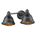 Golden Lighting 7312-BA2 BP Black Patina Golden Lighting Bartlett 2-light Vanity In Black Patina Image 1