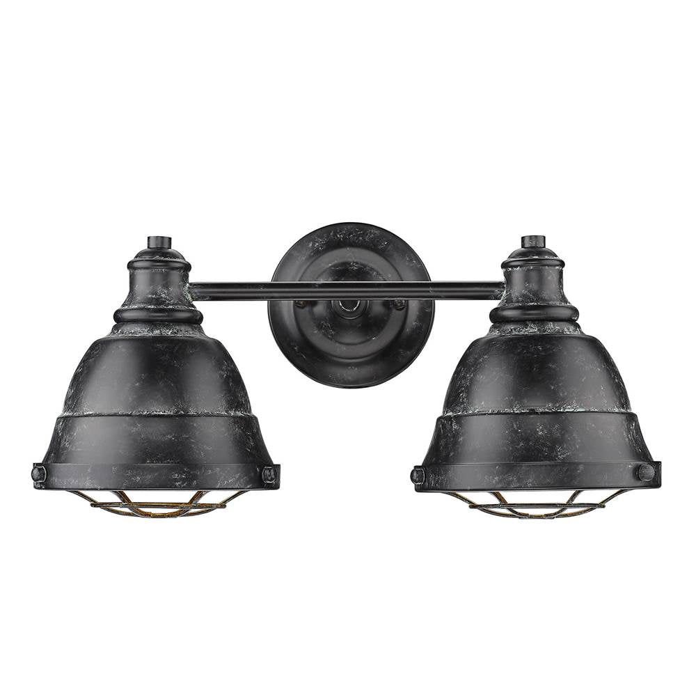 Golden Lighting Bartlett Golden Lighting Bartlett 2-light Vanity In Black Patina