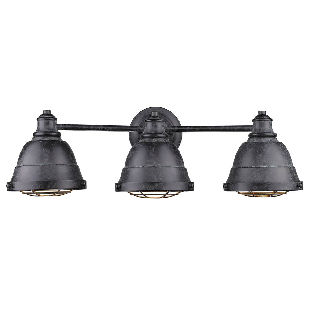 Golden Lighting 7312-BA3 BP Black Patina Golden Lighting Bartlett 3-light Vanity In Black Patina Image 1