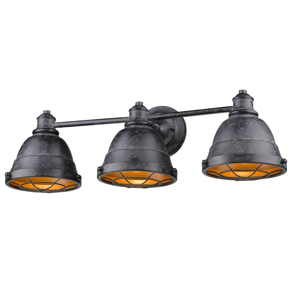 Golden Lighting Bartlett Golden Lighting Bartlett 3-light Vanity In Black Patina