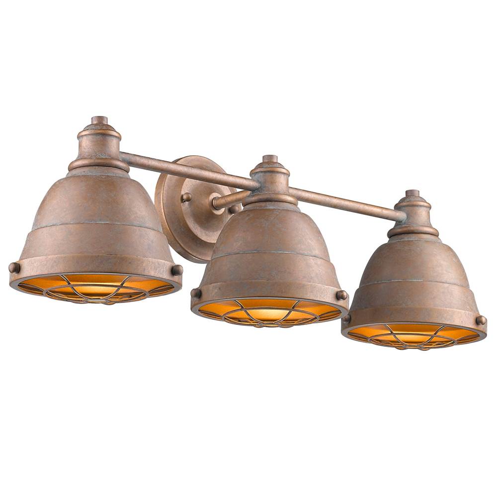 Golden Lighting 7312-BA3 CP Copper Patina Golden Lighting Bartlett 3-light Vanity In Copper Patina Image 2