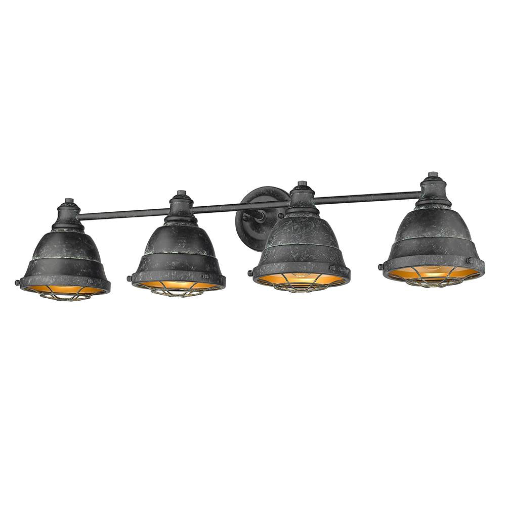 Golden Lighting 7312-BA4 BP Black Patina Golden Lighting Bartlett 4-light Vanity In Black Patina Image 1