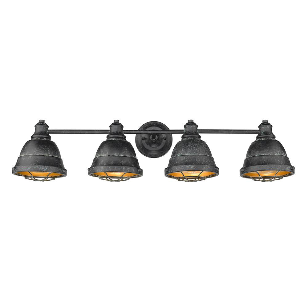 Golden Lighting 7312-BA4 BP Black Patina Golden Lighting Bartlett 4-light Vanity In Black Patina Image 3