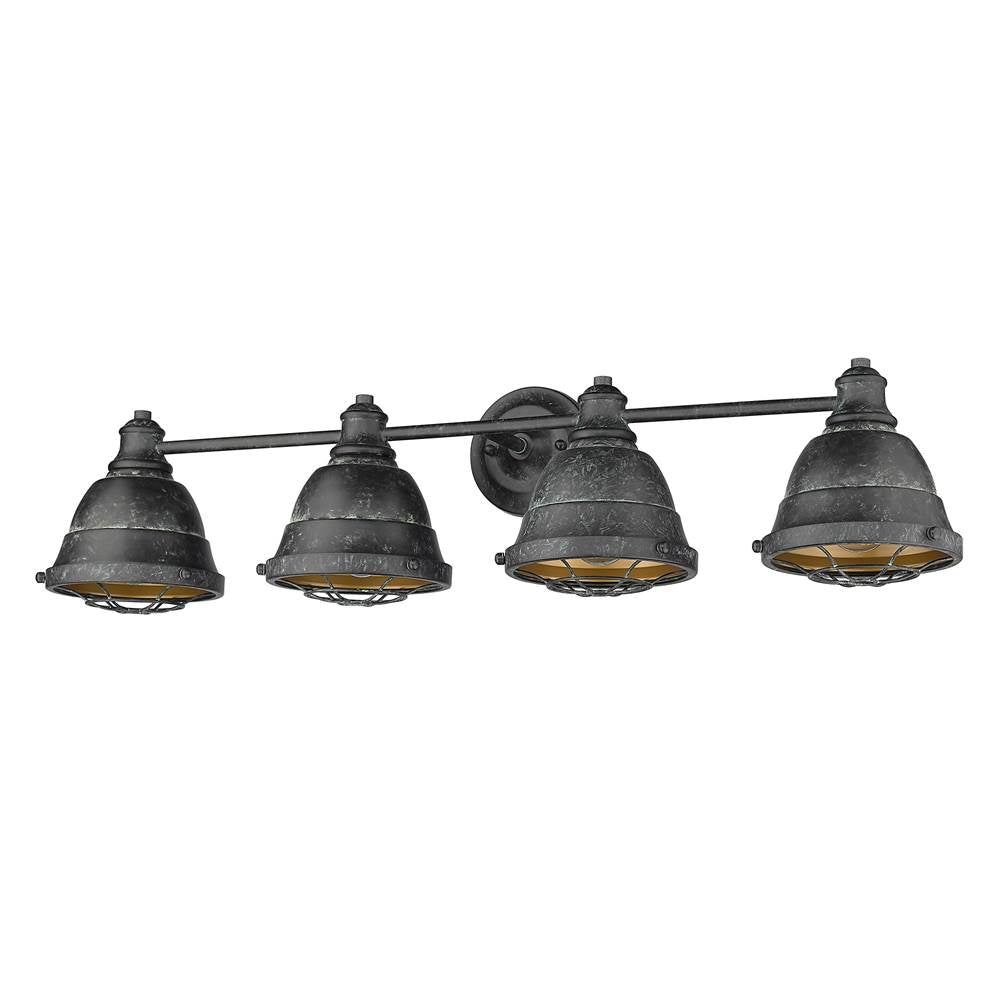 Golden Lighting 7312-BA4 BP Black Patina Golden Lighting Bartlett 4-light Vanity In Black Patina Image 2