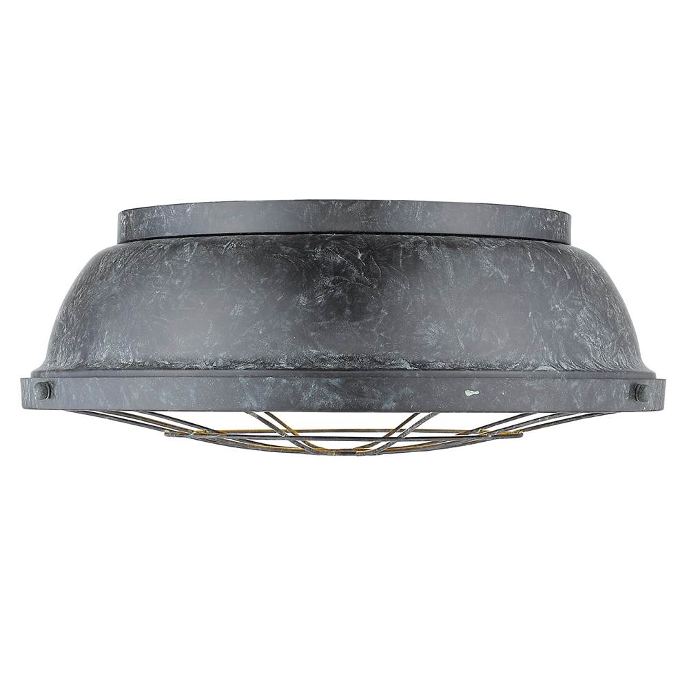Golden Lighting 7312-FM16 BP Black Patina Golden Lighting Bartlett 3-light Flush Mount In Black Patina Image 1