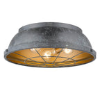 Golden Lighting Bartlett Golden Lighting Bartlett 3-light Flush Mount In Black Patina