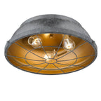 Golden Lighting 7312-FM16 BP Black Patina Golden Lighting Bartlett 3-light Flush Mount In Black Patina Image 3