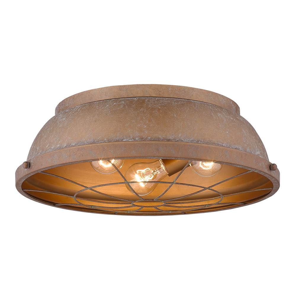 Golden Lighting Bartlett Golden Lighting Bartlett 3-light Flush Mount In Black Patina