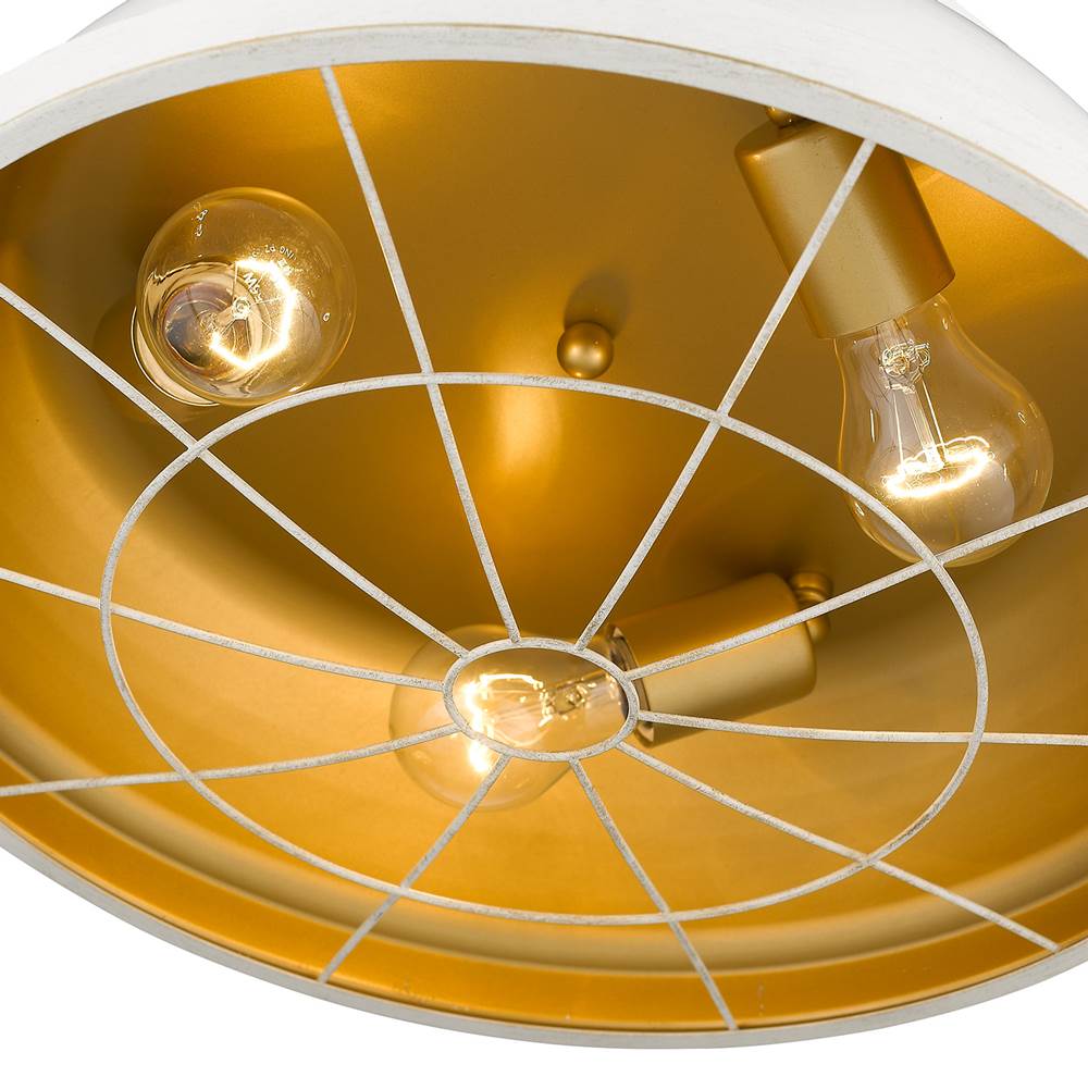 Golden Lighting 7312-FM16 FW French White Golden Lighting Bartlett 3-light Flush Mount In French White Image 2