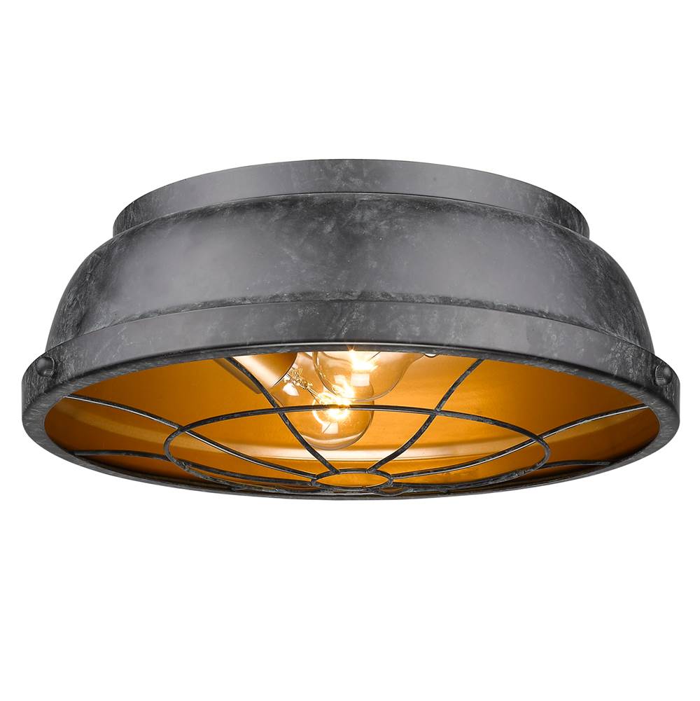 Golden Lighting 7312-FM BP Black Patina Golden Lighting Bartlett 2-light Flush Mount In Black Patina Image 2