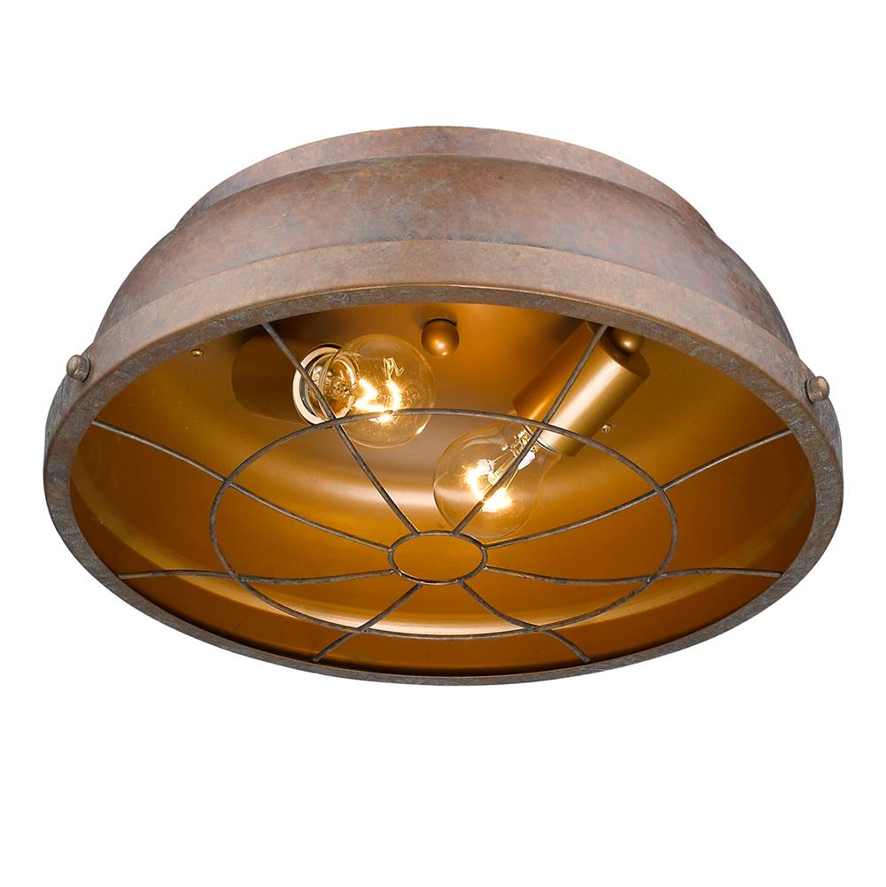 Golden Lighting Bartlett Golden Lighting Bartlett 2-light Flush Mount In Black Patina