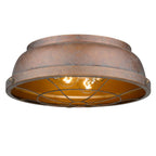 Golden Lighting 7312-FM CP Copper Patina Golden Lighting Bartlett 2-light Flush Mount In Copper Patina Image 2