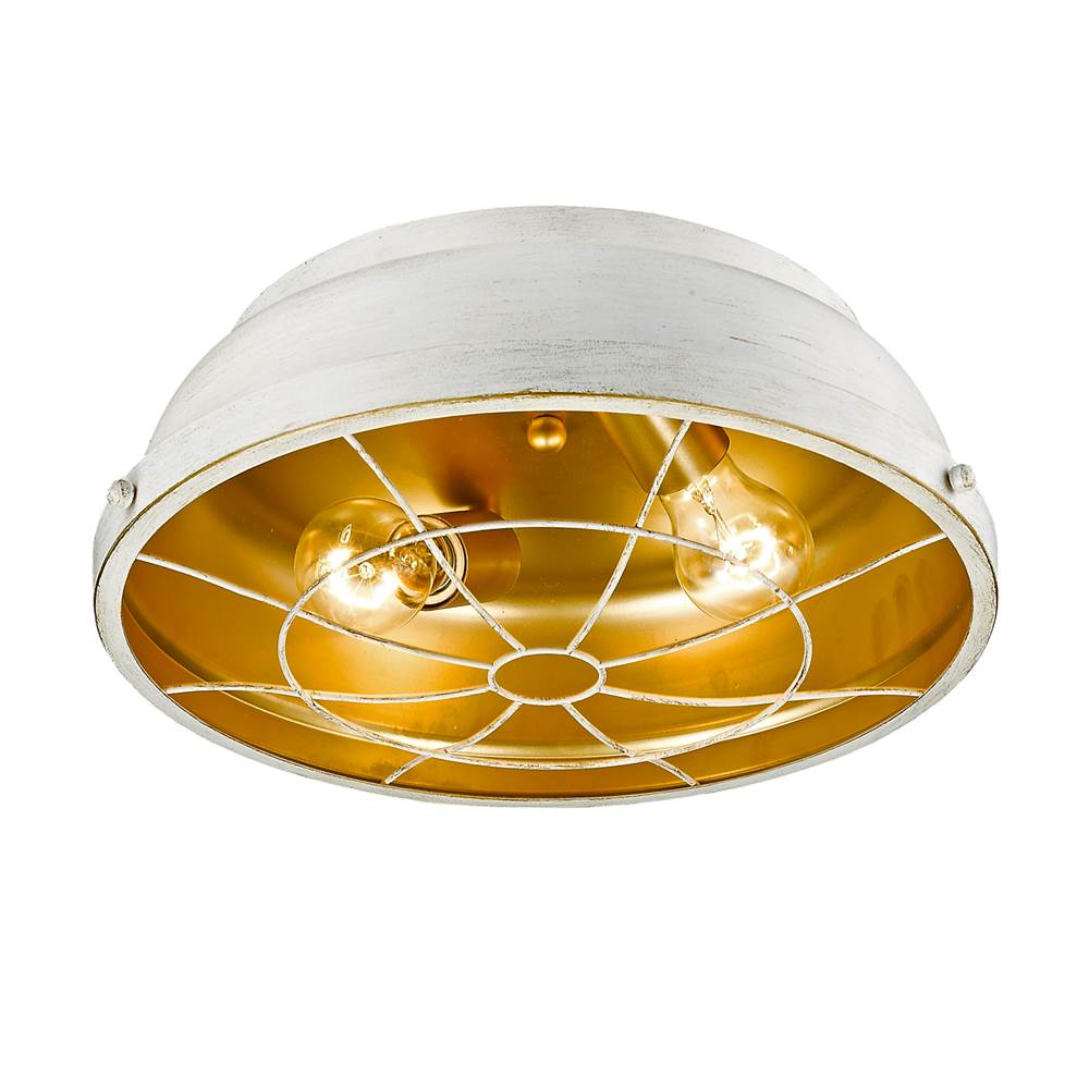 Golden Lighting Bartlett Golden Lighting Bartlett 2-light Flush Mount In Black Patina