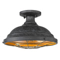 Golden Lighting 7312-SF BP Black Patina Golden Lighting Bartlett 2-light Semi-flush Mount In Black Patina Image 1