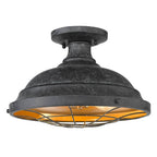Golden Lighting 7312-SF BP Black Patina Golden Lighting Bartlett 2-light Semi-flush Mount In Black Patina Image 1
