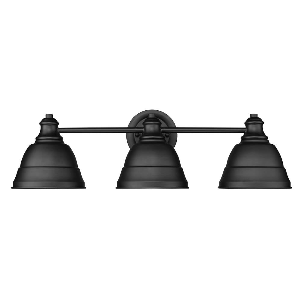 Golden Lighting Rebel Golden Lighting Rebel 3-light Vanity In Matte Black