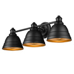 Golden Lighting 7313-BA3 BLK Matte Black Golden Lighting Rebel 3-light Vanity In Matte Black Image 3