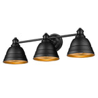 Golden Lighting 7313-BA3 BLK Matte Black Golden Lighting Rebel 3-light Vanity In Matte Black Image 1
