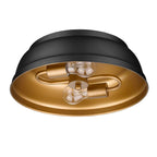 Golden Lighting 7313-FM BLK Matte Black Golden Lighting Rebel 2-light Flush Mount In Matte Black Image 3
