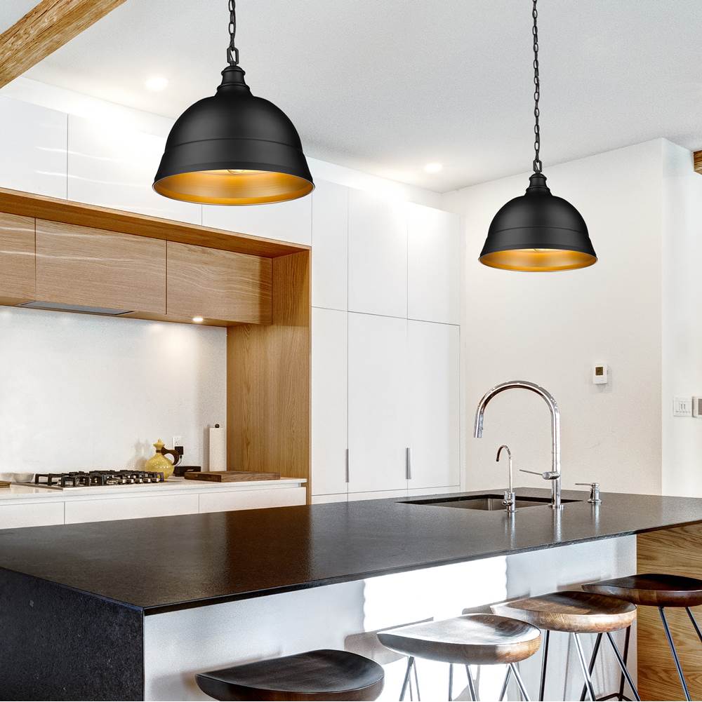 Golden Lighting 7313-L BLK Matte Black Golden Lighting Rebel 2-light Pendant In Matte Black Image 3