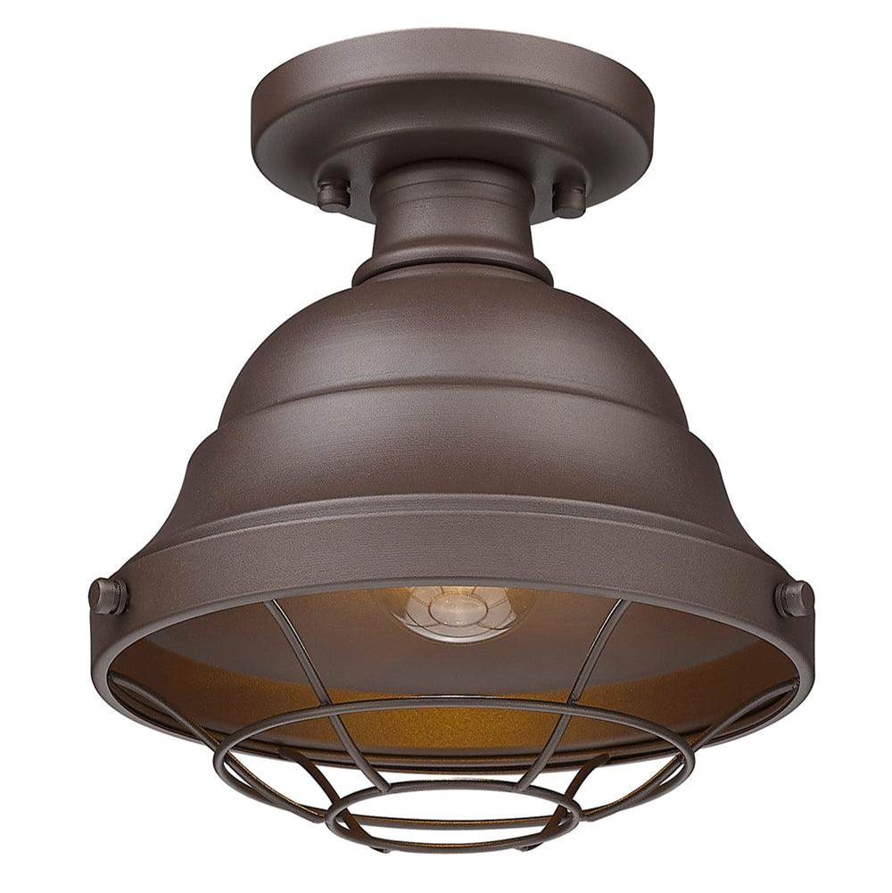 Golden Lighting Bartlett Golden Lighting Bartlett 1-light Outdoor Ceiling In Textured Bronze
