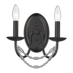 Golden Lighting Mirabella Golden Lighting Mirabella 2-light Wall Sconce In Matte Black