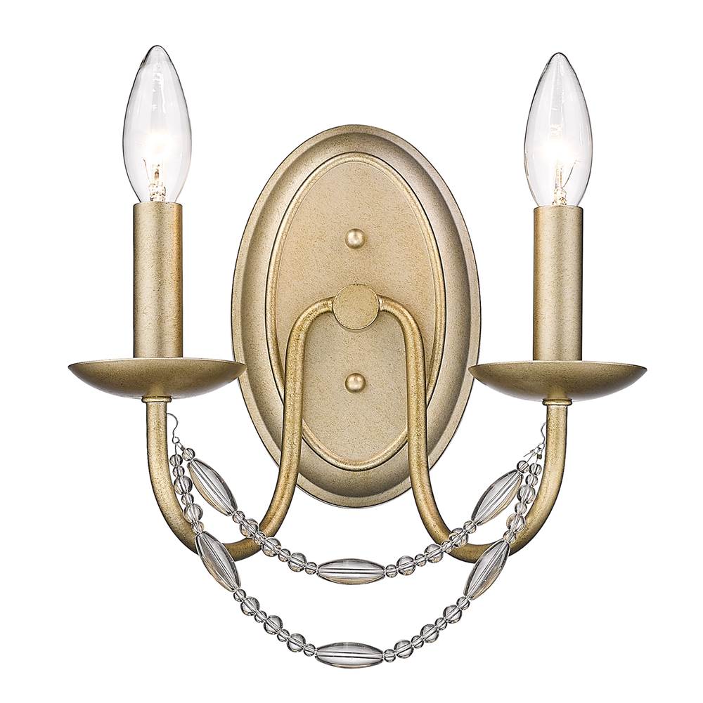 Golden Lighting Mirabella Golden Lighting Mirabella 2-light Wall Sconce In Matte Black