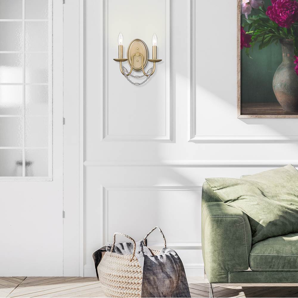 Golden Lighting 7644-2W GA Golden Aura Golden Lighting Mirabella 2-light Wall Sconce In Golden Aura Image 4