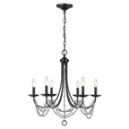 Golden Lighting Mirabella Golden Lighting Mirabella 6-light Chandelier In Matte Black