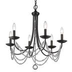 Golden Lighting 7644-6 BLK Matte Black Golden Lighting Mirabella 6-light Chandelier In Matte Black Image 6