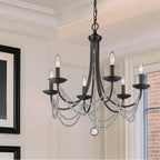 Golden Lighting 7644-6 BLK Matte Black Golden Lighting Mirabella 6-light Chandelier In Matte Black Image 3