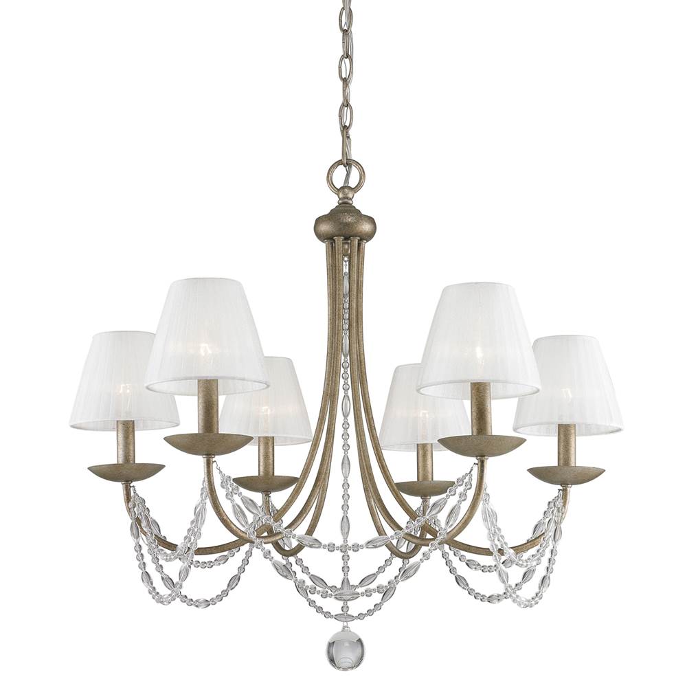Golden Lighting Mirabella Golden Lighting Mirabella 6-light Chandelier In Matte Black