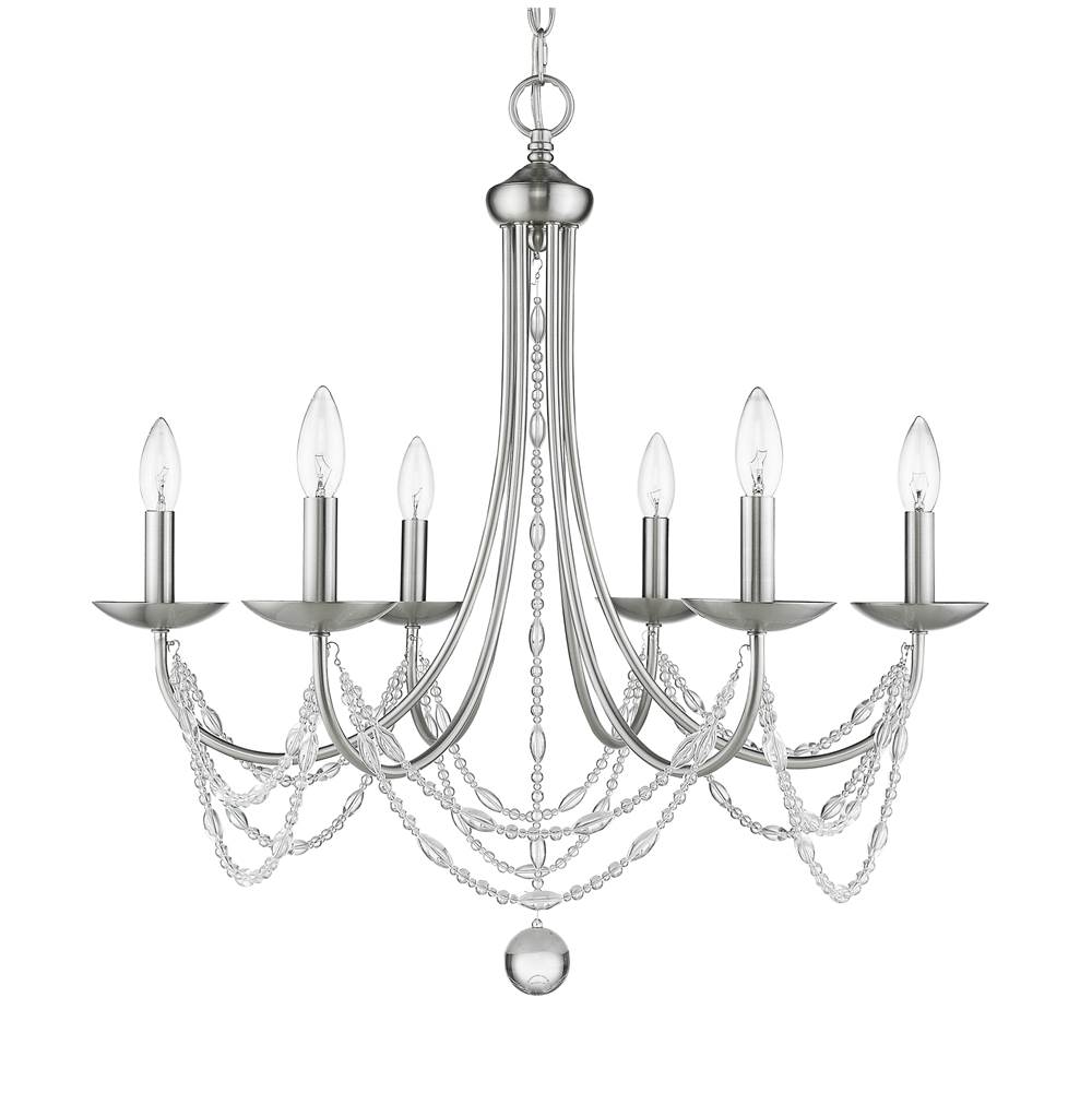 Golden Lighting Mirabella Golden Lighting Mirabella 6-light Chandelier In Matte Black